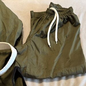Olive Green Drawstring Shorts
